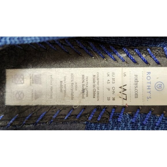 Rothy’s Pointed Toe Flats Blue Knit Sustainable Washable Comfort Shoes Size 7 - Picture 9 of 11